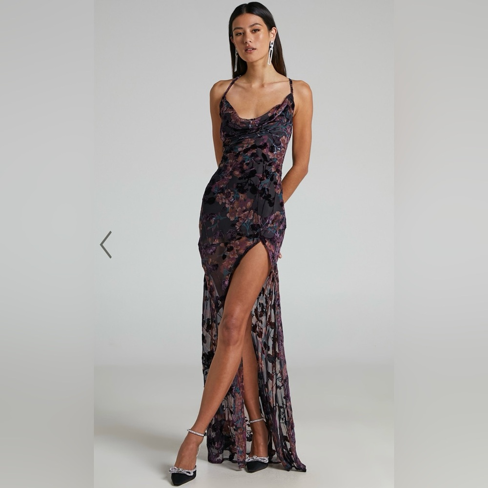 Showpo floral satin dress